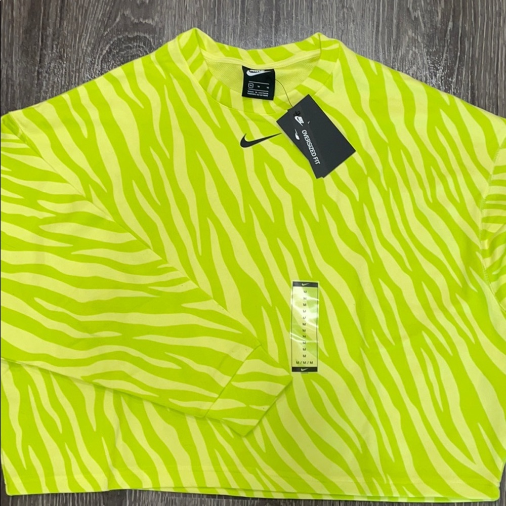 Nike Green Zebra Pattern Oversized Sweatshirt